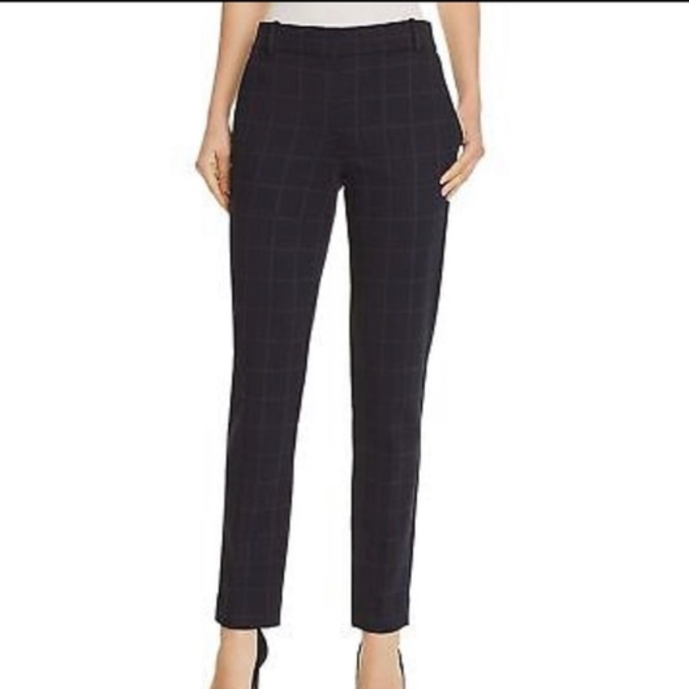 Theory straight leg Windowpane-check trouser Navy Size 2